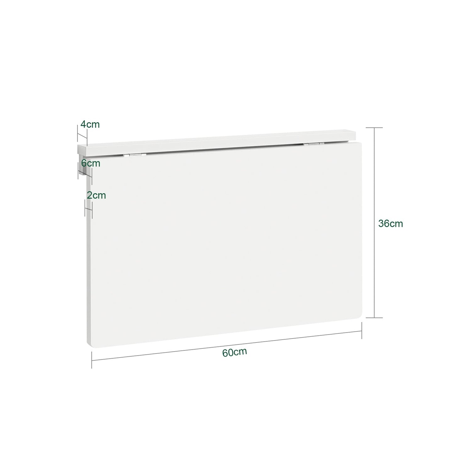 SoBuy Eettafel inklapbaar - Max. 20 kg - 60 x 40 x 2 cm - Wit