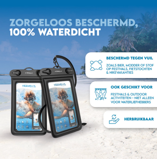 Travelly Waterdichte Telefoonhoesjes - Set van 2