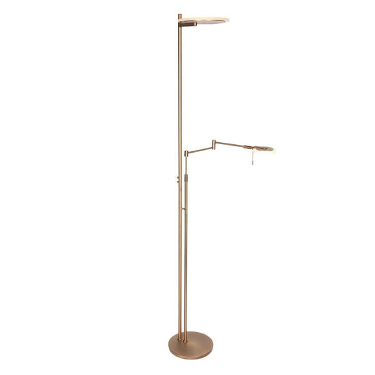 Steinhauer Turound Vloerlamp – Dimbaar Uplight & Leesarm – Stijlvol Brons – Metaal Design