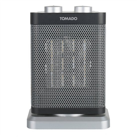 Tomado THC1502B - Keramische kachel - 24m² - 1500 watt - Oscillerend - Zwart/grijs