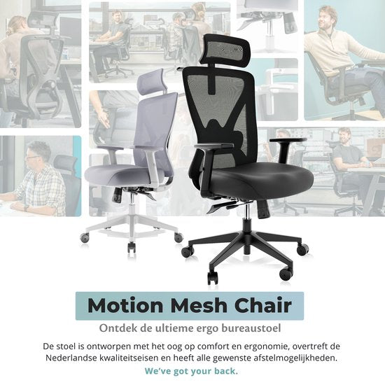 Backerz Mesh Ergonomische Bureaustoel - Bureaustoelen voor Volwassenen tot 150kg - Office Chair NEN-EN1335 - Gamestoel