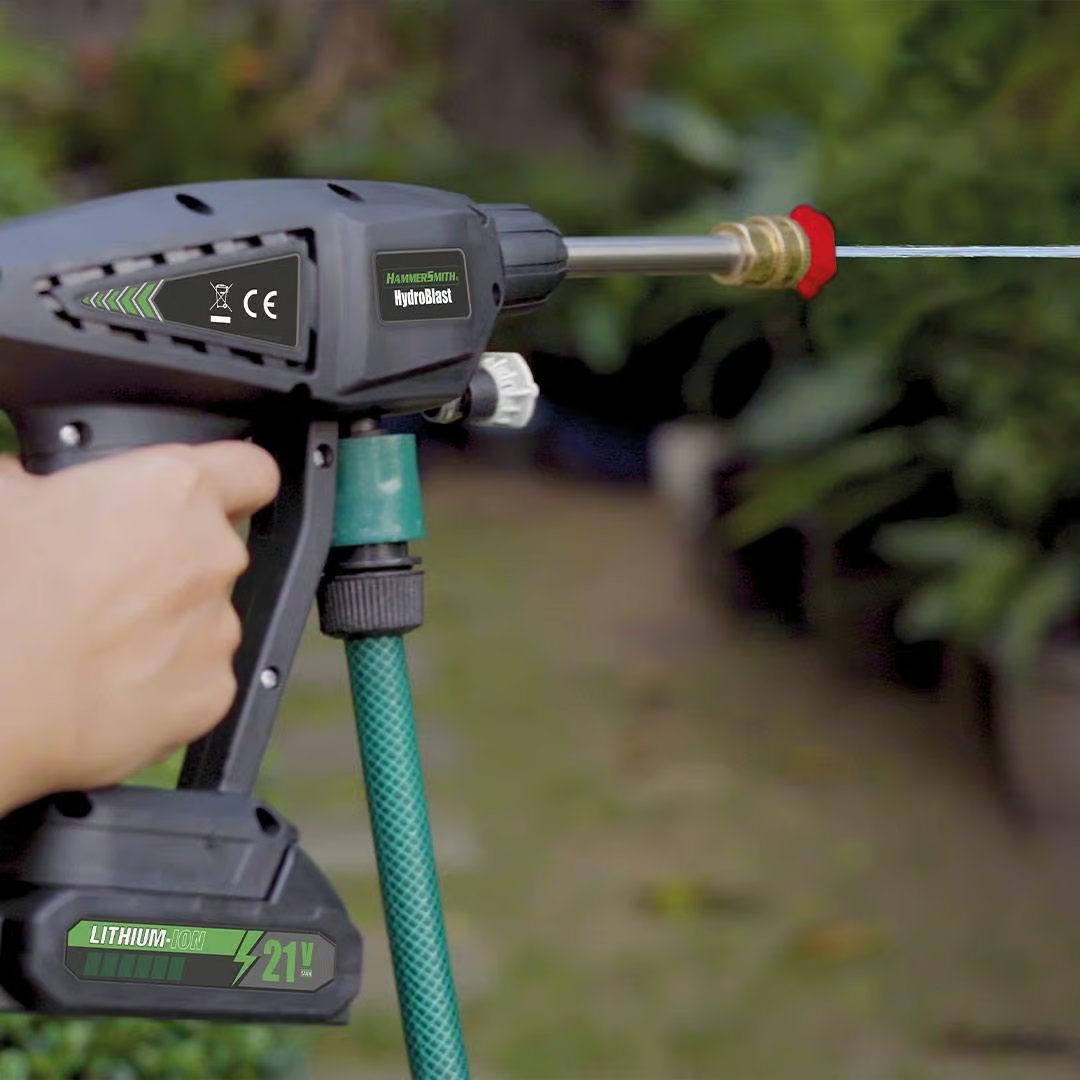 Hammersmith HydroBlast Accu Drukreiniger - Lichtgewicht en Compact - Werkt Zonder Wateraansluiting - Inclusief Accessoireset