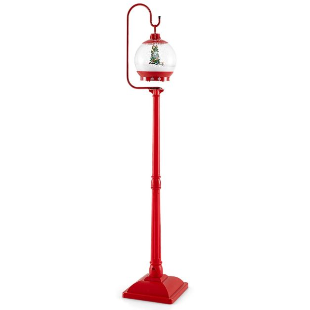 Coast Kerst Lantaarnpaal - Sneeuwbal - Geluidseffecten - 32 x 32 x 173 cm - Rood