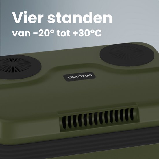 Auronic Koelbox Elektrisch 12V en 230 volt - 25L - Camping Koelkast - Auto - Koelen en Verwarmen - Frigobox - Groen