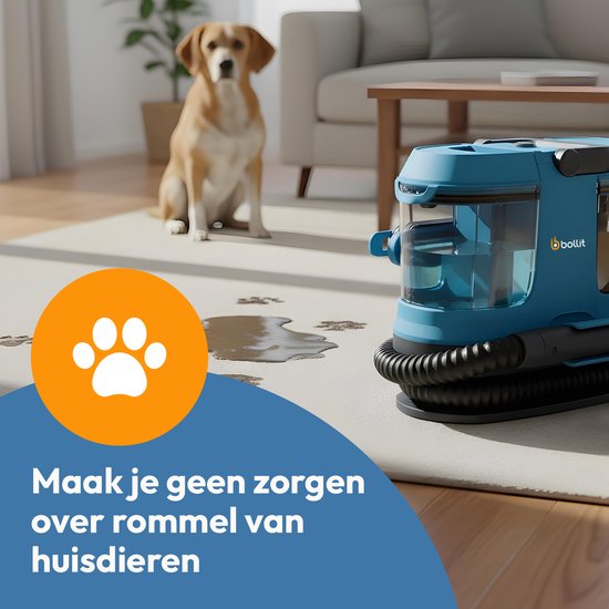 BOLLIT 4-in-1 600W Compact Tapijtreiniger – Vlekkenreiniger & Bank Reiniger – Voor Bank, Auto, Matras – Waterstofzuiger - Meubelreiniger – Reinigingsmachine – Zetelreiniger – Matrasreiniger - Textielreiniger