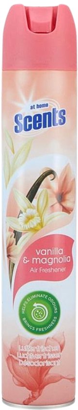 At Home - Scents - Luchtverfrisser - Vanilla & Magnolia - Verwijdert Vieze Geurtjes - 400 ml