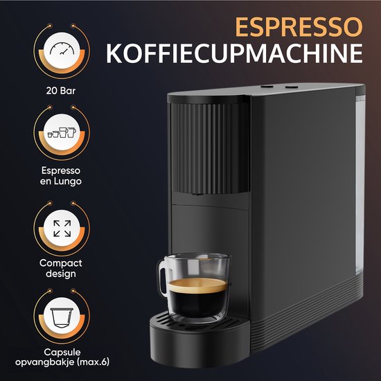 JAP Appliances Capsura - Koffiecupmachine - Instelbare kopjesvolume 30 - 200 ml - Koffiemachine met cups - Koffie machine - Koffiezetapparaat