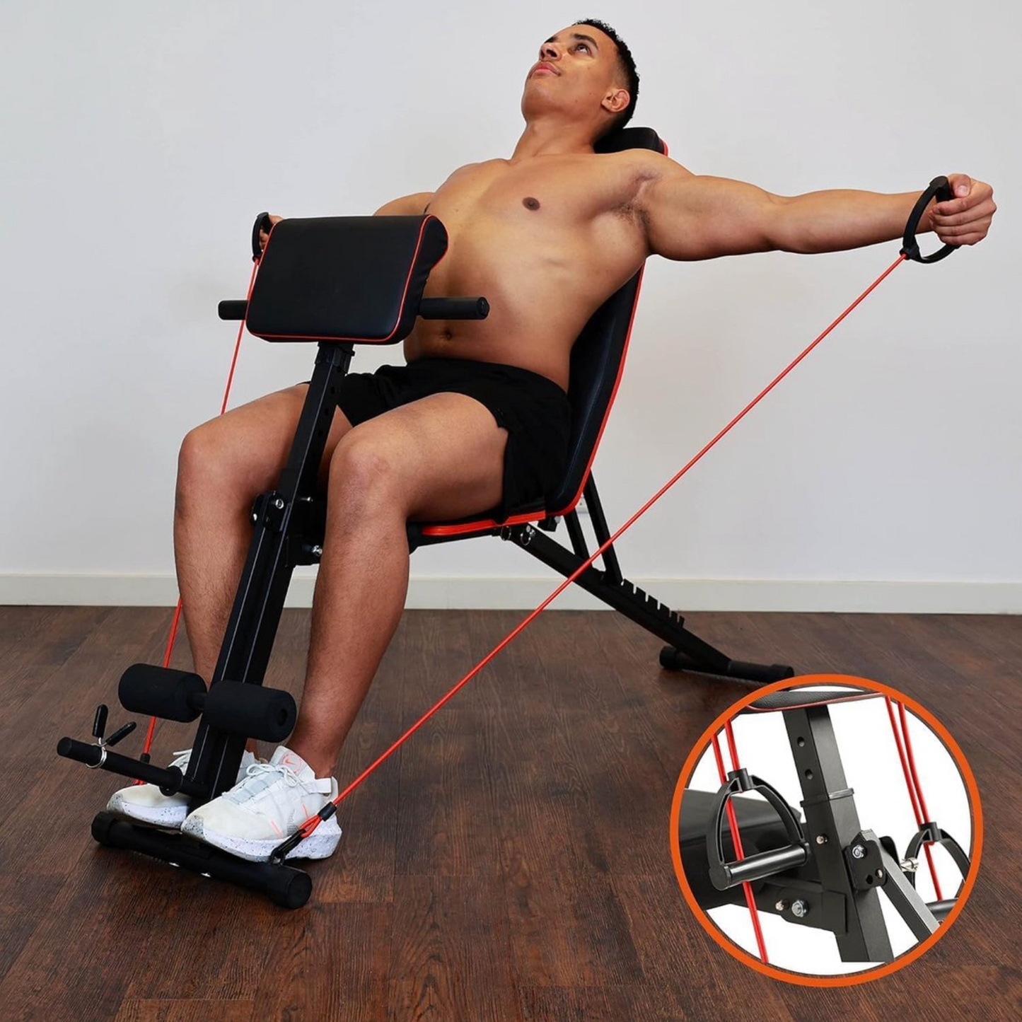 DH FitLife inklapbare halterbank met curlbank en beenstrekker, multifunctioneel – 7 niveaus