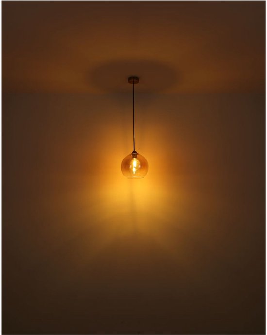 Globo - hanglamp - JAMESSA - amberkleurig - glas - Ø 25cm - E27 - 15788H