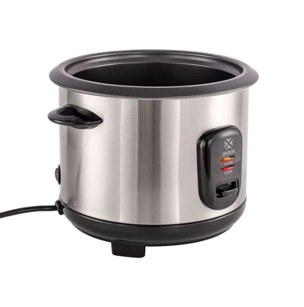 Woox Elektrische Rijstkoker 1 Liter - Zwart & RVS - Glazen Deksel
