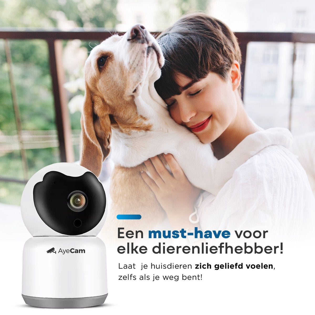 AyeCam Huisdiercamera - Met App - Incl. 32GB SD - WiFi - Beweeg & Geluidsdetectie - Beveiligingscamera