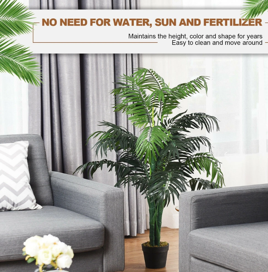 1,1 meter hoge kunstmatige Areca-palm - Decoratieve zijden boom met mand voor binnen en buiten