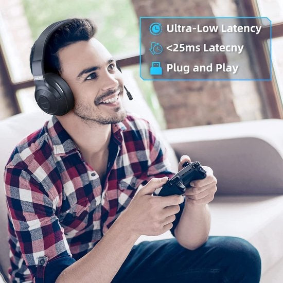 Fuegobird UG-01 2.4GHz Draadloze Gaming Headset - Bluetooth koptelefoon - Multiplatform - Geschikt voor PS4/PS5, Nintendo Switch - Zwart