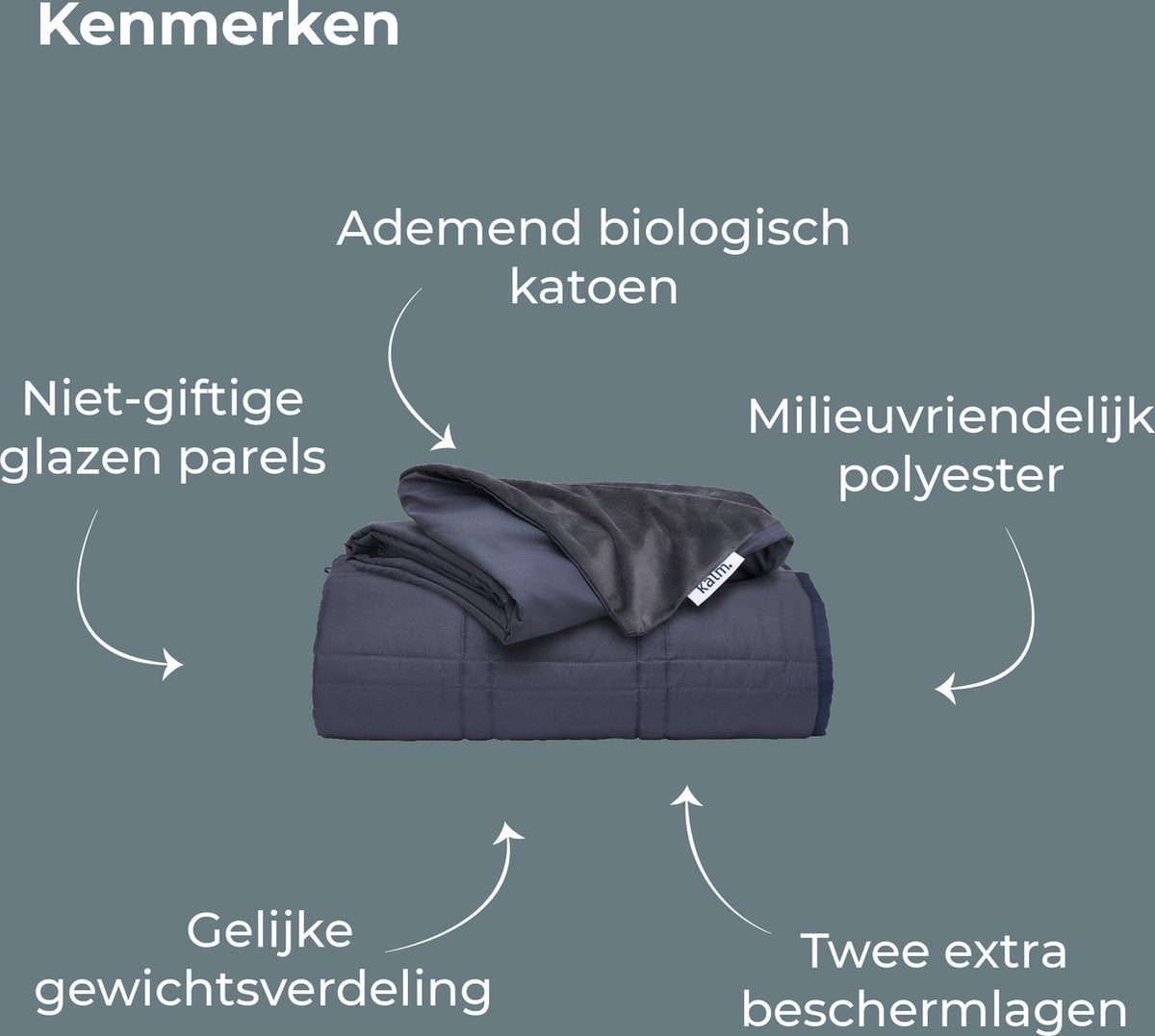 Kalm Verzwaringsdeken 6 KG - Weighted blanket - Verzwaarde Deken - Anti Stress