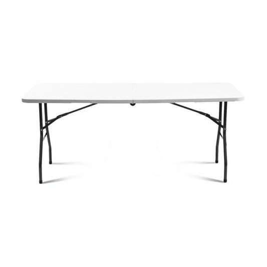 Inkazen Opvouwbare Klaptafel – 180,5 x 70 x 74 cm – Wit – Stalen Frame – Inklapbare Camping- en Cateringtafel voor 8 Personen