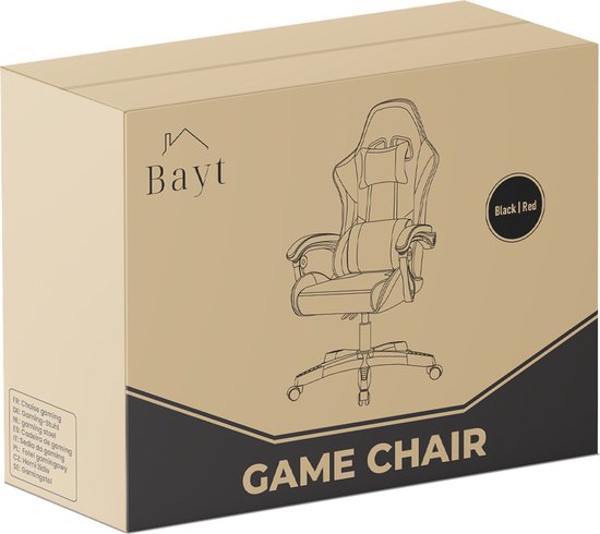 Bayt Gamestoel - Gaming chair - Gamingstoel - Comfort gamer stoel - Zwart en rood