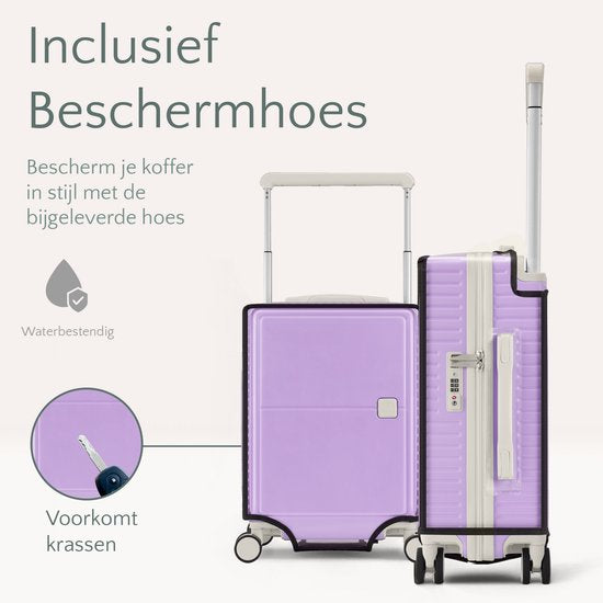 SC City Walker - Grote Reiskoffer 94L - Lichtgewicht & Sterk - 360° Spinner Wielen - Origineel TSA-slot - Inclusief Beschermhoes & Wetpouch - 76 x 52 x 29 cm - Paars