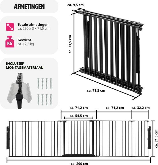 tectake® - Openhaardhek veiligheidshek haardscherm- Agni - 5 elementen - stabiel en veilig - 403569