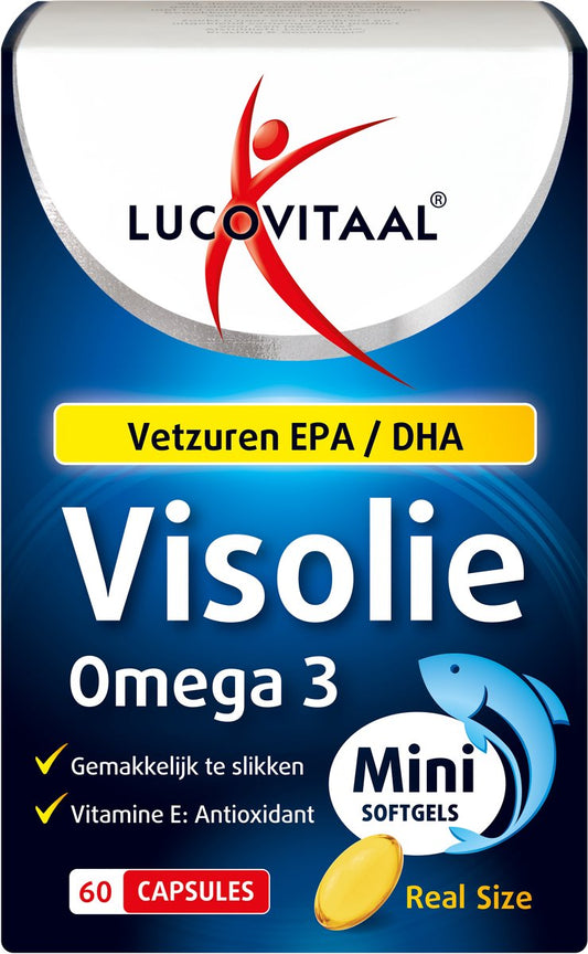 Lucovitaal Visolie Omega 3 Mini Softgels 60 stuks – Compacte Capsules met Vitamine E