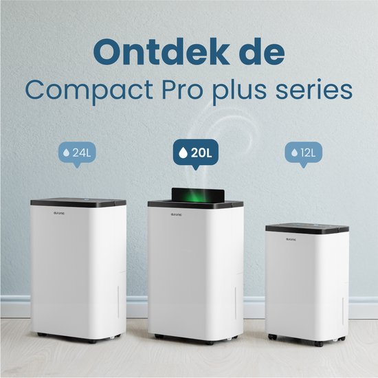 Auronic Luchtontvochtiger - Compact Pro Plus - 20L - Vochtvreter voor in Huis - Wit