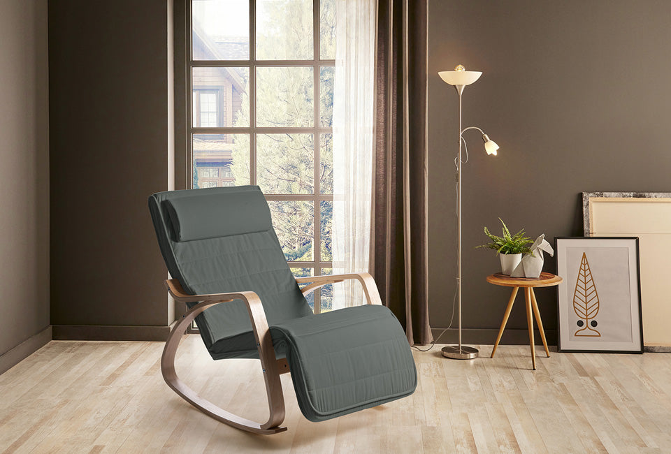 Home & Comfort Schommelstoel - donkergrijs - 65 X 60 X 90 cm