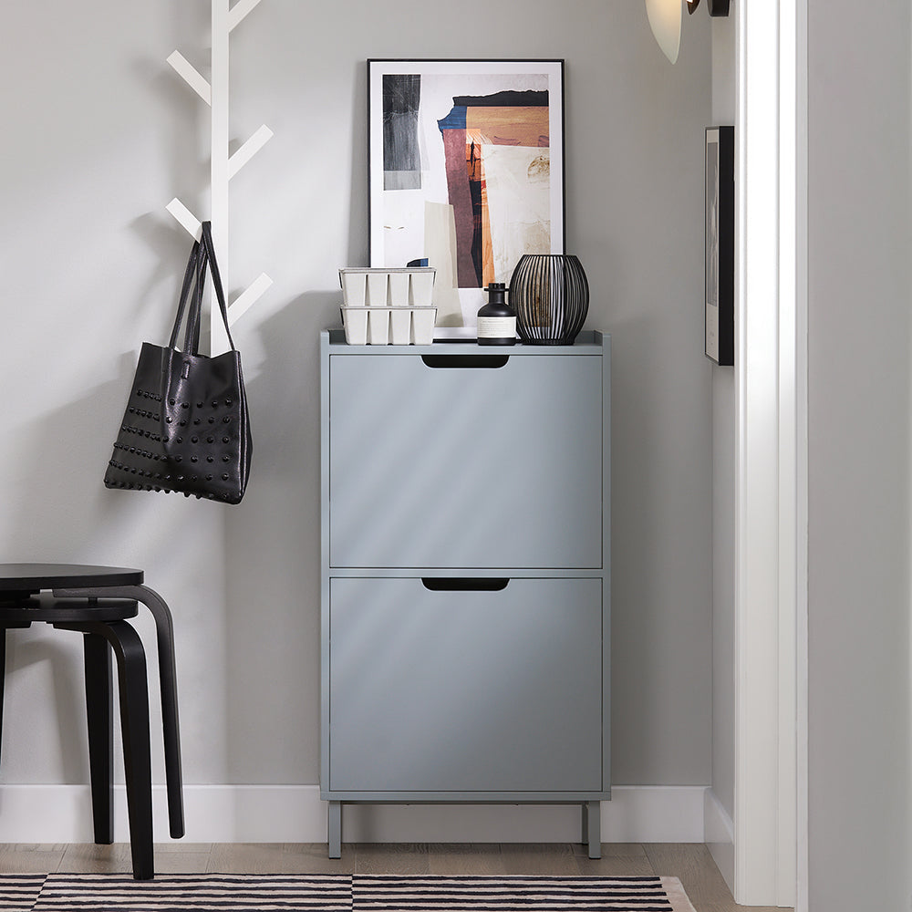 SoBuy FSR151-HG Schoenenkast Met 3 Kleppen, Schoenencommode, Schoenenrek, Schoenenkist, Gangkast, Opbergkast Voor Schoenen