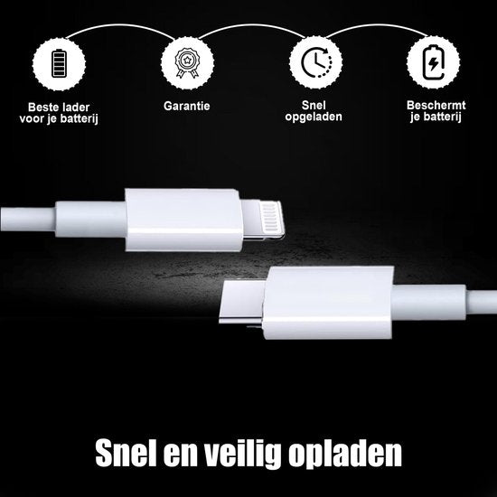 Golden Sound 35W Originele Super Snellader - Lightning Lader geschikt voor Iphone - Oplader - 2 Meter met Oplaadstekker