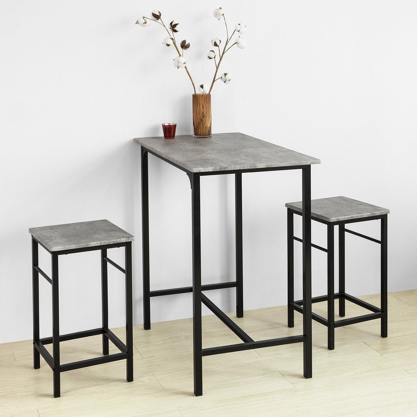 SoBuy Bistrotafel - Modern - 1 tafel + 2 Krukken