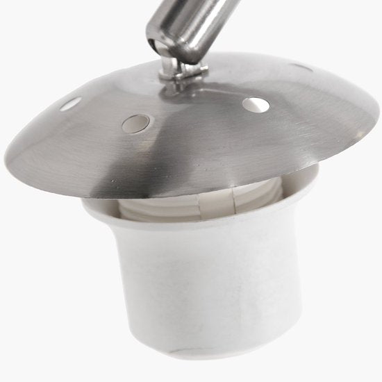 Vloerlampen Staal kleurige booglamp Sparkled Light 7268ST hoogte uitschuifbaar en kantelbaar Steinhauer