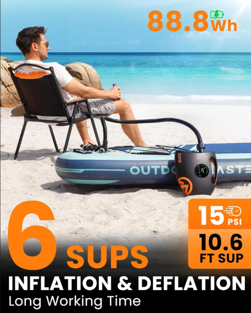 OutdoorMaster Shark 2S hogedruksupluchtpomp - Zwart & Oranje - 20 PSI