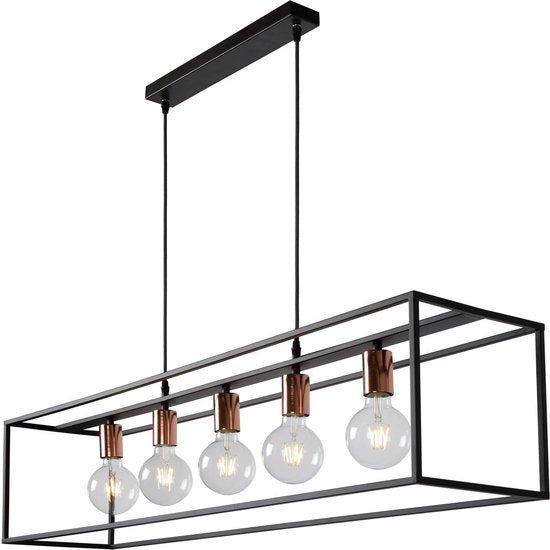 Lucide ARTHUR - Hanglamp - 5xE27 - Zwart