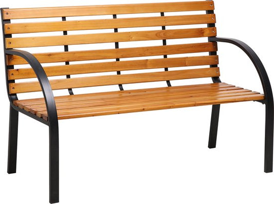 AXI Otis houten Tuinbank met matzwart stalen frame – Cederhout - 122x60x83 cm – Tweepersoonsbank voor buiten