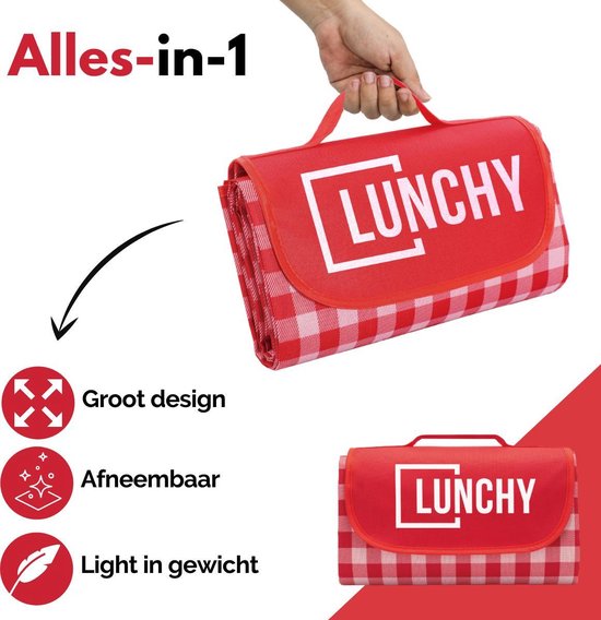 Lunchy Picknick XXL - Picknickkleed Waterdicht - 200x200 cm