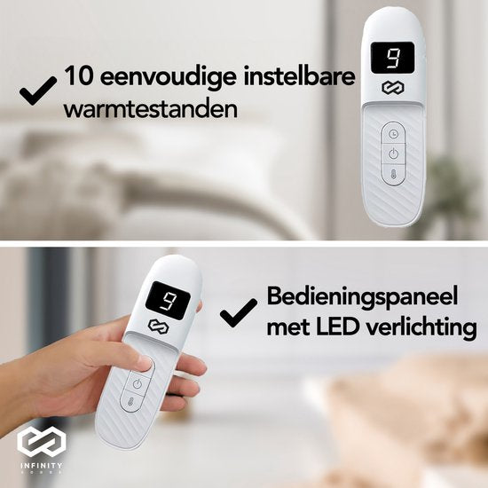 Infinity Goods Elektrische Deken - Warmtedeken - 2-Persoons - 180 x 160 cm - Met Timer - Bovendeken - Fleece - Antraciet