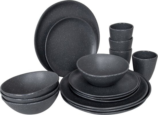 Bo-Camp - Urban Outdoor - Servies - Hoxton - 16 Stuks - Grijs