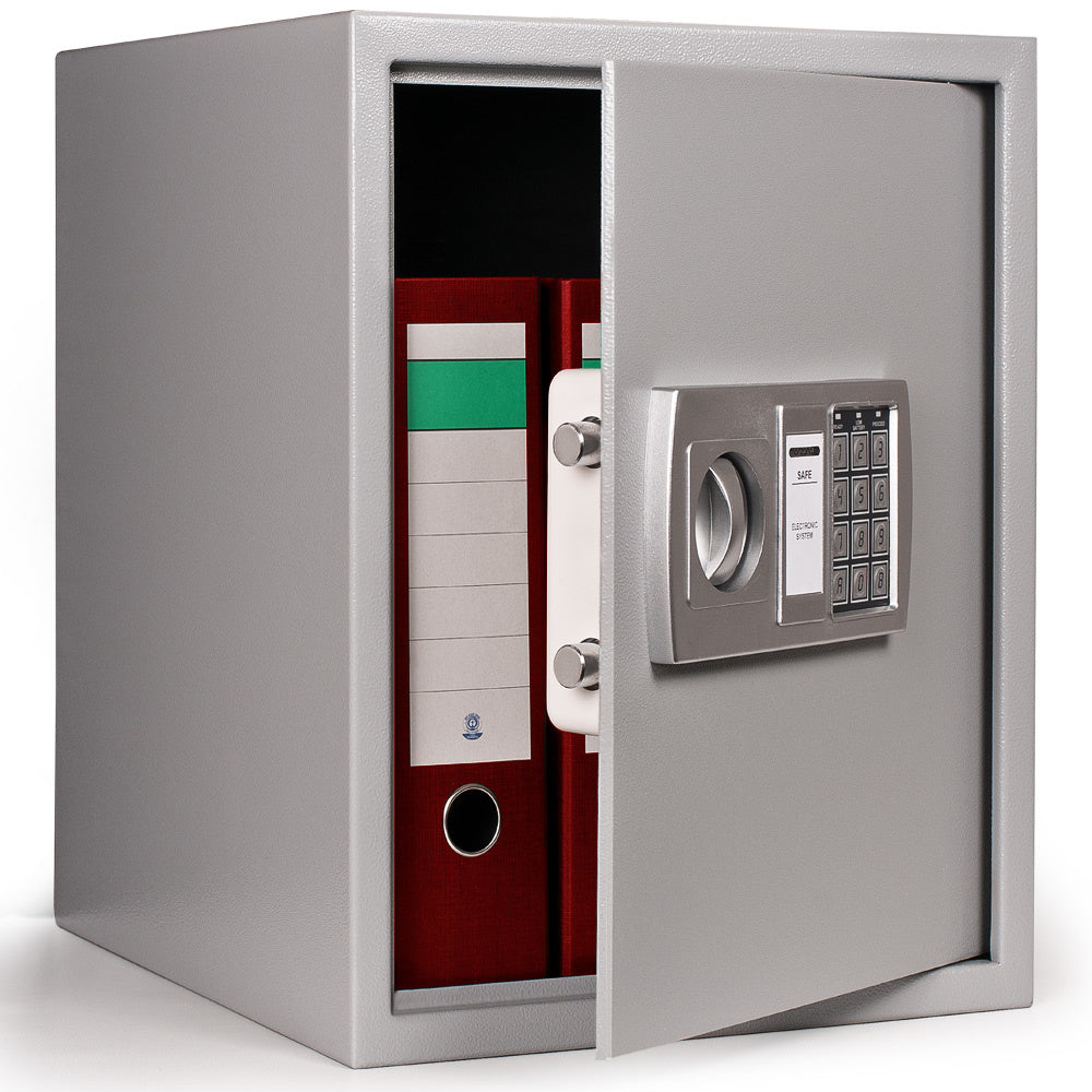 Monzana Elektronische Kluis – Cijferslot & 2 Noodsleutels – 56L – 40 x 35 x 40 cm – Grijs