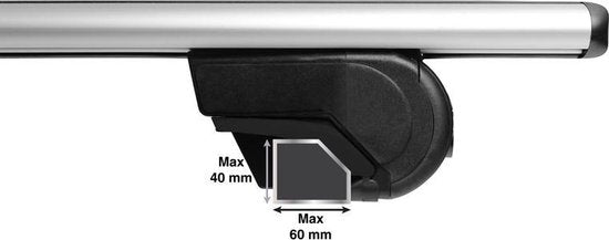 Twinny Load Dakdragerset F01 – Flybar Aluminium dakdragers – Voor auto’s met open of gesloten dakreling - Afsluitbaar – TÜV-GS goedgekeurd – 124 cm - Maximaal draagvermogen 100 kg