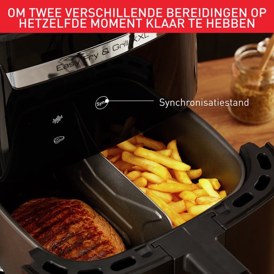 Tefal Easy Fry & Grill XXL EY8018 - 2-in-1 Airfryer & Grill - 6.5L - FlexCook - 8 Programma's - Zwart - Voor 8 Personen