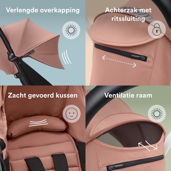 Stokke YOYO 6+ Kleurpakket, Ginger - Textiel: zitkussen, uitschuifbare luifel en achterzak met ritssluiting - Voor het YOYO-frame (los verkrijgbaar)