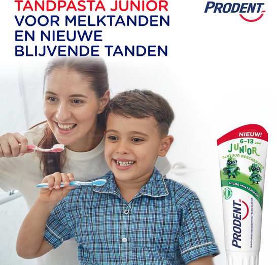 Prodent - Tandpasta - Junior 6+ - Glazuur Beschermer - 12 x 75 ml - Voordeelverpakking