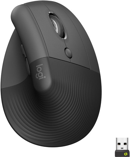 Logitech Lift - Verticale ergonomische muis - Rechtshandig - Donkergrijs