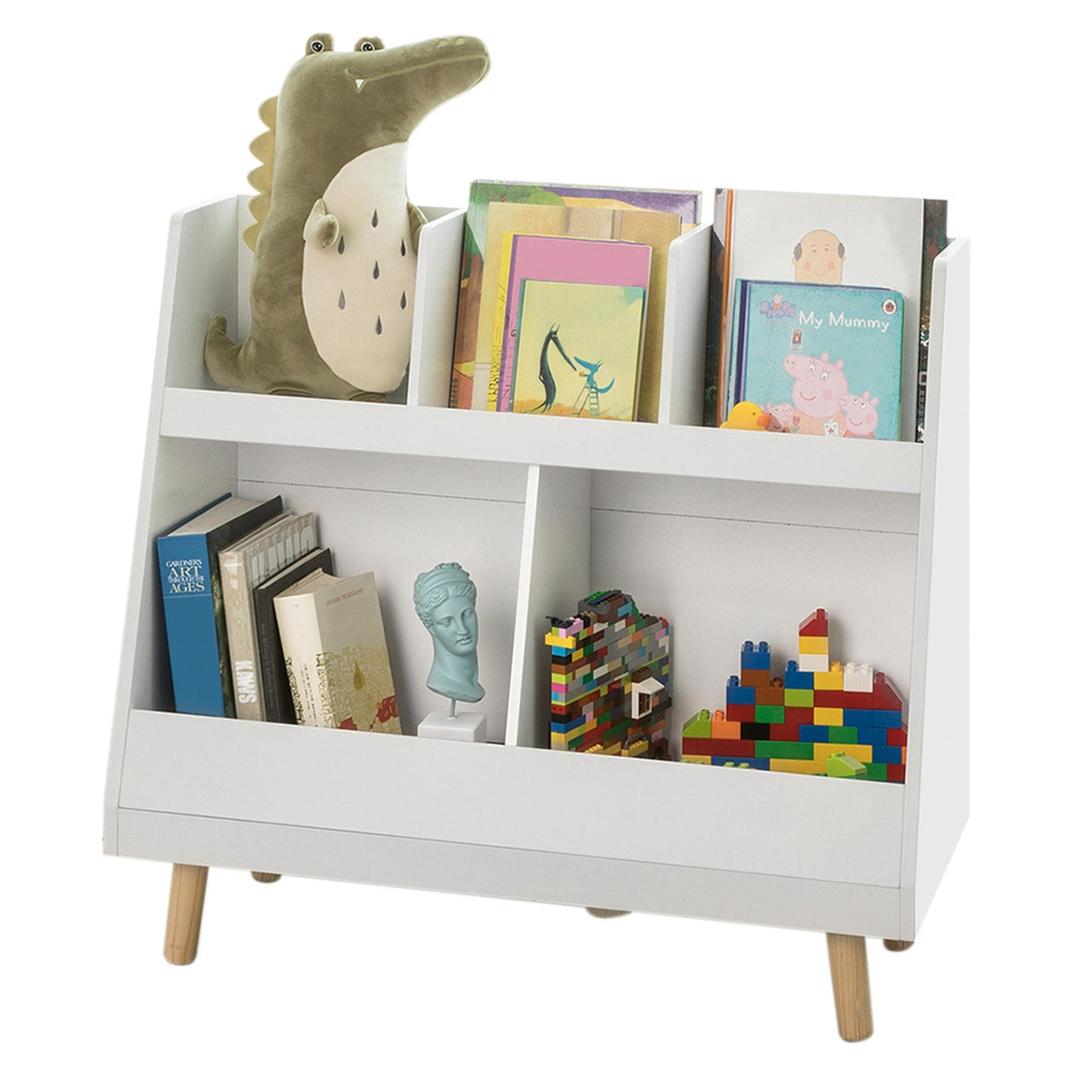 SoBuy Opbergkastje Voor Kinderen - Wit - 86x36x77 cm - 5 vakken
