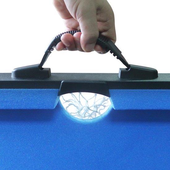 Cougar Pooltafel Mini Draagbaar Zwart/blauw – Handig handvat – Incl. ballen - 118x64x12cm