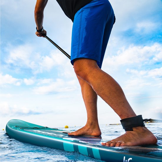 LifeGoods PaddlePro SUP Board Pro - Pro Set - Opblaasbaar Paddle Board - Max. 150KG - 320x81cm - Diep Aqua