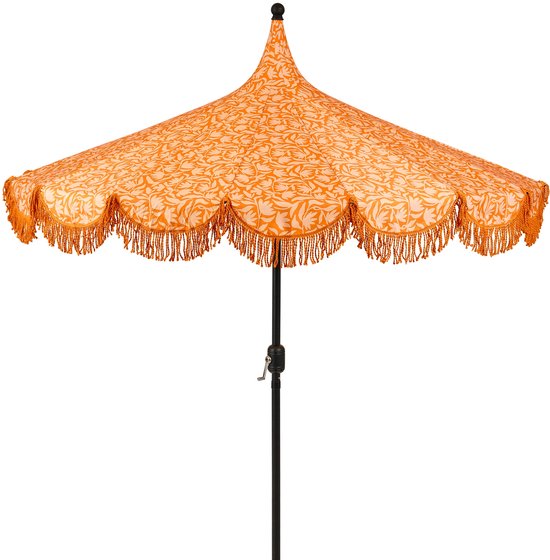 Mica Decorations Kelly Parasol met Draagtas - Stokparasol 238 x Ø235 cm - Tuin of Balkonparasol - Polyester, Staal - Oranje