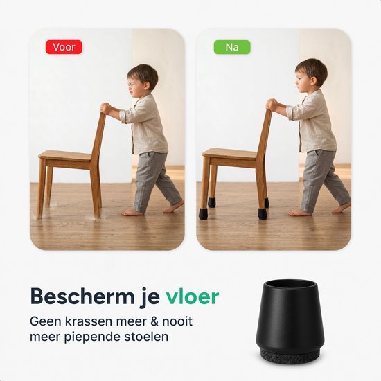 Luft Stoelpoot beschermers - 32 stuks - 18-23 mm - Sokken - Stoelpootdoppen - Viltjes - Stoeldoppen - Stoelviltjes - Stoel - Rond - Stoelpoten beschermers - Dopjes - Sokjes - Vilt