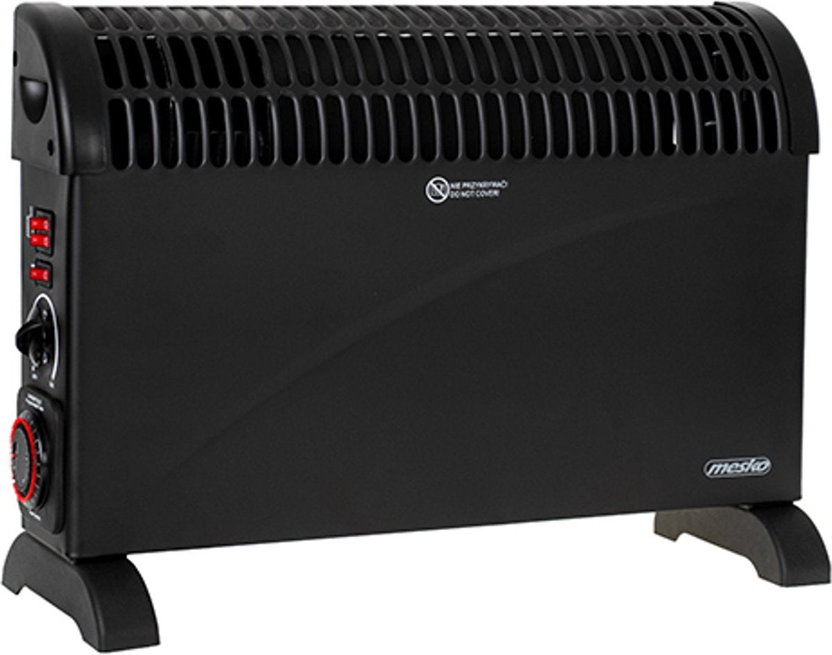 Mesko Elektrische Convector Kachel - Instelbare Thermostaat - 3 Warmtestanden - 2000W - Zwart