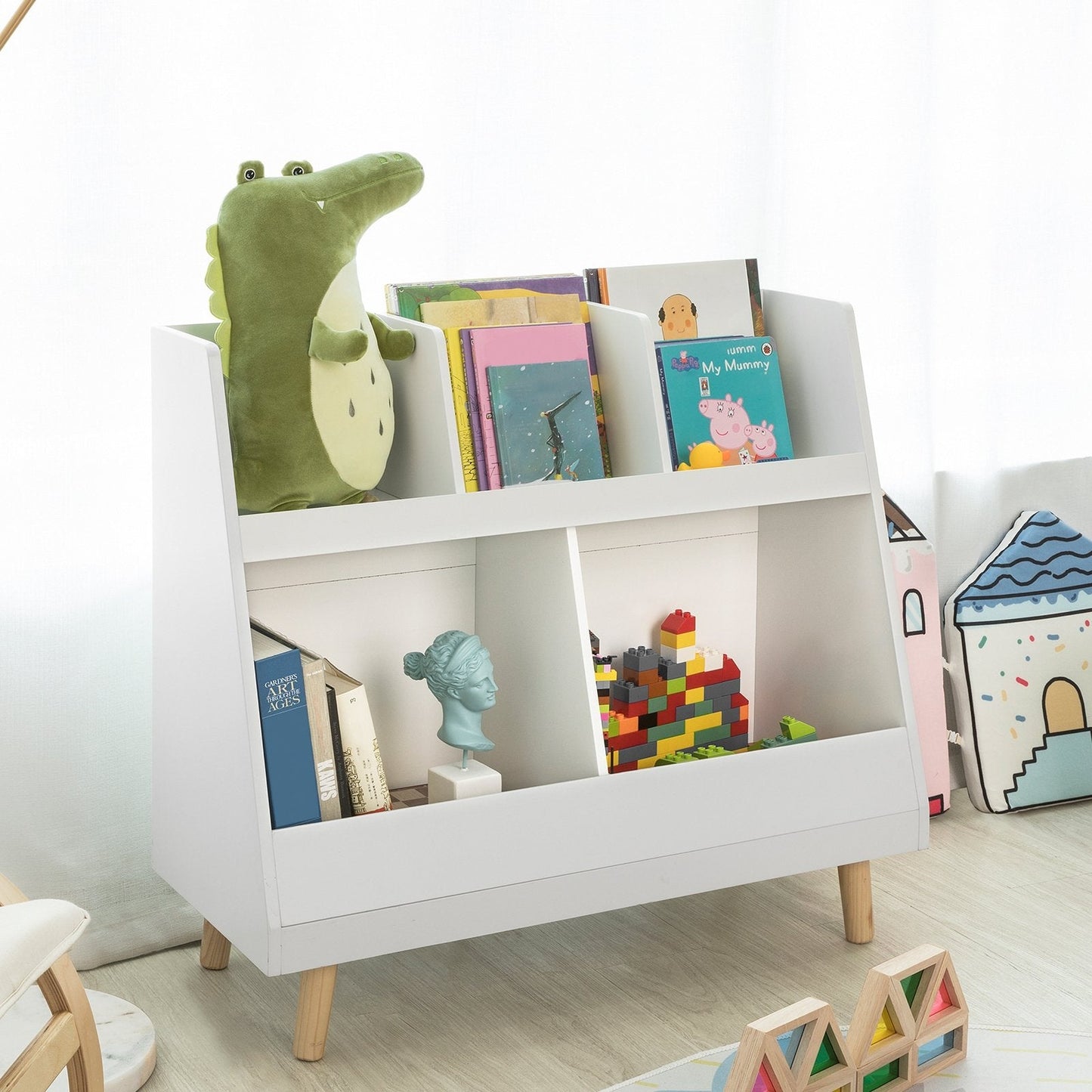 SoBuy Opbergkastje Voor Kinderen - Wit - 86x36x77 cm - 5 vakken