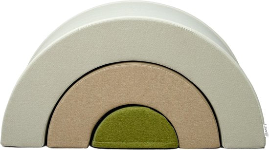 Sunny Seli Regenboog Foam Blokken – Zachte Klim- Stapel- en Speelblokken – Beige, Bruin en Groen – Softplay Foamblokken - Montessori Speelgoed – 3-delig - Vanaf 12 maanden - Veilig Spelen en Leren