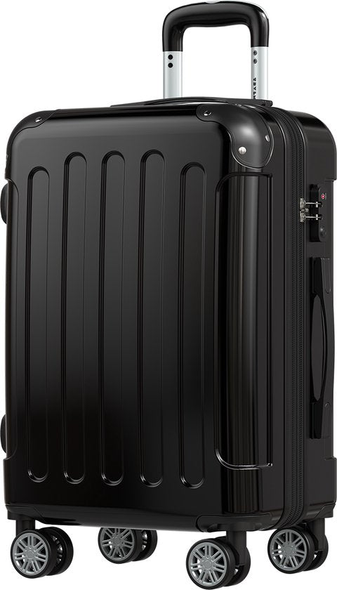 TRVLMORE Handbagage Koffer - 45L - TSA Cijferslot - Lichtgewicht - Uitbreidbaar - Trolley - 54x36x22cm - Zwart